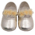 Angel Girls Gold Organza Flower Elastic Strap Crib Shoes 0-5 Baby - SophiasStyle.com